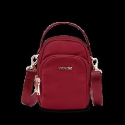 Mała torba crossbody ROSELLA DARK RED. Czerwone torby na ramię Wings, bez wzorów, z materiału, eleganckie, na ramię, małe, bez dodatków. Za 99.90 zł.