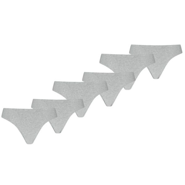 Puma stringi damskie Invisible Cotton 6-pack jasnoszary melanż. Szare stringi Puma, bez wzorów, z bawełny. Za 286.22 zł.