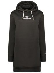 Maison Montaigne Sukienka dresowa "Gilongmai" w kolorze czarnym rozmiar: XXL. Czarne sukienki Maison Montaigne, xxl, bez wzorów, z dresówki, bez kołnierzyka, bez ramiączek, mini. Za 104.39 zł.