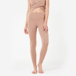Legginsy do jogi damskie Kimjaly Premium. Brązowe legginsy KIMJALY, l, bez wzorów, z elastanu, na jogę i pilates. W wyprzedaży za 149.99 zł.