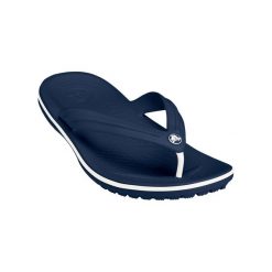 Japonki unisex Crocs Crocband Flip. Niebieskie klapki Crocs, bez wzorów, z materiału, bez obcasa. Za 183.00 zł.