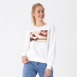 Bluza z nadrukiem Creation of cat - Biały. Białe bluzy sportowe House, l, bez wzorów, bez kaptura. Za 79.99 zł.