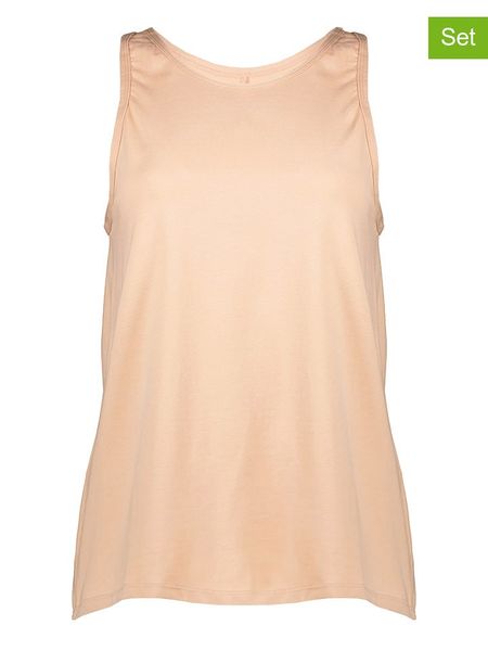 Sloggi Topy (2 szt.) w kolorze beżowym rozmiar: XL. Brązowe topy Sloggi, xl, bez wzorów, bez kołnierzyka, bez ramiączek. Za 37.30 zł.