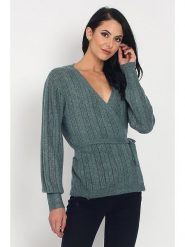 ASSUILI Sweter w kolorze zielonym rozmiar: 38. Zielone swetry Assuili, bez wzorów, z kaszmiru, bez ramiączek. Za 127.65 zł.