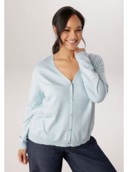 Aniston Kardigan w kolorze błękitnym rozmiar: 44. Niebieskie kardigany Aniston, bez wzorów. Za 130.99 zł.