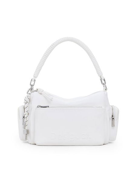 Desigual Torebka 25SAXPBE Biały. Białe torebki klasyczne Desigual, bez wzorów, ze skóry, bez dodatków. Za 229.99 zł.