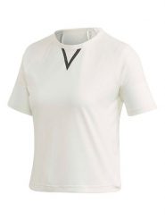 Adidas Koszulka sportowa "Karlie Kloss Aeroready®" w kolorze białym rozmiar: S. Białe koszulki sportowe Adidas, bez wzorów, z materiału, bez ramiączek, outdoorowe. Za 48.39 zł.