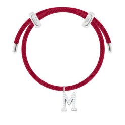 Bransoletka Liana w kolorze bordowym z posrebrzaną literką M z cyrkoniami. Czerwone bransoletki Lilou, z cyrkonią, posrebrzane. Za 288.00 zł.