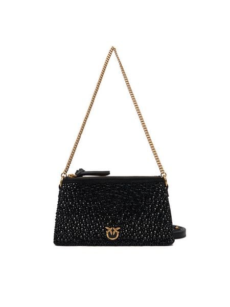 PINKO Torebka Double Mini Pelle Ai 25-26 PLTT 105359 A2WF Czarny. Czarne listonoszki Pinko, bez wzorów, ze skóry, bez dodatków. Za 1,649.00 zł.