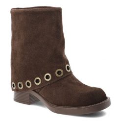 Brązowe Botki Artiker Stylowe Kowbojki Damskie. Brązowe botki Artiker, bez wzorów, z jeansu, bez obcasa, na obcasie, bez zapięcia. Za 280.99 zł.