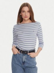 Tommy Hilfiger Bluzka WW0WW40589 Błękitny Regular Fit. Niebieskie bluzki TOMMY HILFIGER, xl, bez wzorów, z bawełny, bez kołnierzyka, bez ramiączek. Za 209.99 zł.