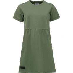 Sukienka damska LOAP Denisa, denim 100% bawełna, zielona, XS. Zielone sukienki ZONE PERFECT, xs, bez wzorów, z bawełny, sportowe, bez kołnierzyka, bez ramiączek, sportowe. Za 195.99 zł.