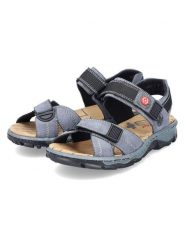 Rieker Sandały w kolorze niebieskim rozmiar: 39. Niebieskie sandały Rieker, bez wzorów, klasyczne, z otwartym noskiem, bez obcasa, bez zapięcia. Za 170.47 zł.