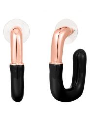 Yokoamii Pozłacane kolczyki-półkreole rozmiar: onesize. Czarne kolczyki Yokoamii, metalowe. Za 34.99 zł.