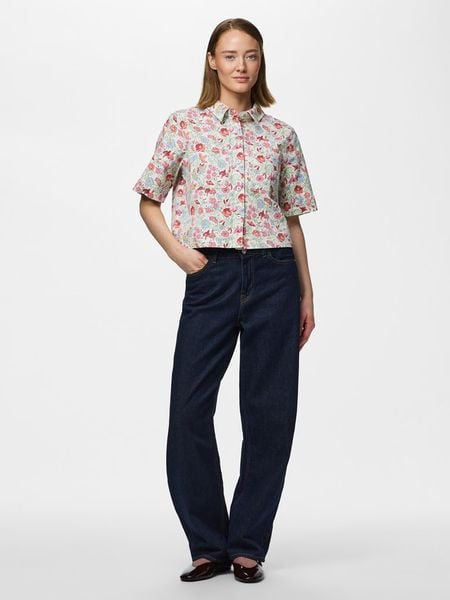 Pieces Bluzka "Pcsalume" w kolorze beżowym ze wzorem rozmiar: XS. Brązowe bluzki Pieces, xs, bez wzorów, bez kołnierzyka, bez ramiączek. Za 119.95 zł.