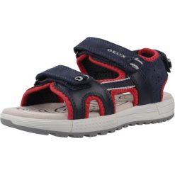 Sandały GEOX J SANDAL ALBEN Niebieski. Czerwone sandały Geox, bez wzorów, ze skóry, sportowe, bez obcasa, bez zapięcia. Za 230.99 zł.