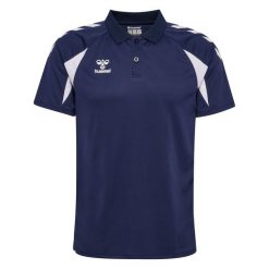 Polo Hummel Core 2.0. Niebieskie koszulki polo Hummel, bez wzorów, bez kołnierzyka, bez ramiączek. Za 233.50 zł.