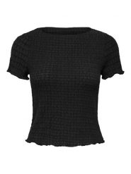ONLY Koszulka w kolorze czarnym rozmiar: XS. Czarne bluzki Only, xs, bez wzorów, bez kołnierzyka, bez ramiączek. Za 40.95 zł.