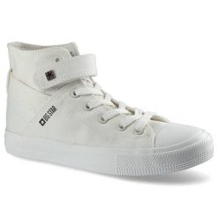 Białe Trampki Big Star Damskie Półbuty Na Rzep. Białe trampki Big Star, bez wzorów, z gumy, za kostkę, bez zapięcia. Za 109.00 zł.
