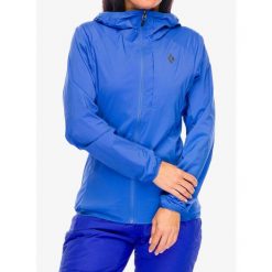 Kurtka softshell damska Black Diamond Alpine Start Hoody. Niebieskie kurtki sportowe Black Diamond, bez wzorów, z softshellu, bez kaptura, trekkingowe. Za 721.50 zł.