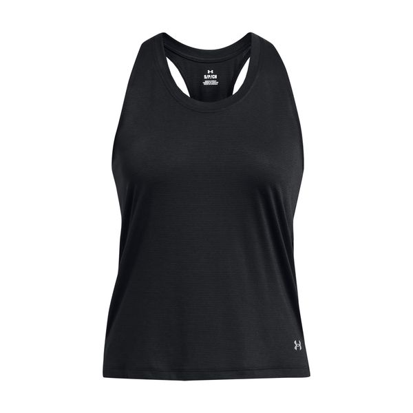 Damski tank top Under Armour Streaker. Czarne topy Under Armour, l, bez wzorów, z materiału, bez kołnierzyka, bez ramiączek. Za 204.50 zł.