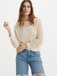 Levi´s Sweter w kolorze beżowym rozmiar: M. Brązowe swetry m, bez wzorów, z bawełny, bez ramiączek. Za 145.26 zł.