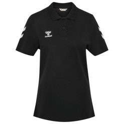 Damska koszulka polo Hummel Go 2.0 Chevron. Czarne bluzki Hummel, bez wzorów, sportowe, bez kołnierzyka, bez ramiączek. Za 214.50 zł.