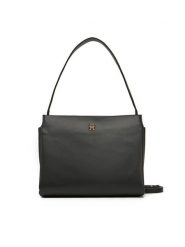 Tommy Hilfiger Torebka Th Legacy Med Satchel AW0AW17173 Czarny. Czarne torebki klasyczne TOMMY HILFIGER, bez wzorów, ze skóry, bez dodatków. Za 399.99 zł.