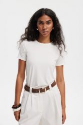 T-SHIRT NINA ECRU XS - Flawless. T-shirty Flawless, uniwersalny, bez wzorów, z materiału, bez kołnierzyka, bez ramiączek. Za 229.00 zł.