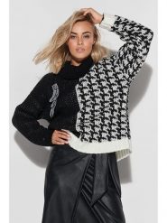 Makadamia Sweter w kolorze czarno-białym ze wzorem rozmiar: onesize. Białe golfy Makadamia, bez wzorów, z wełny, bez ramiączek. Za 28.95 zł.