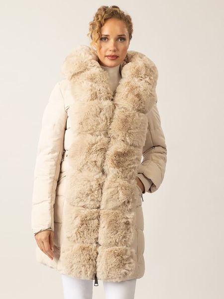 APART Płaszcz zimowy w kolorze beżowym rozmiar: 34. Brązowe płaszcze Apart, na zimę, bez wzorów, z puchu, bez kaptura. Za 569.68 zł.