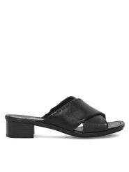 Rieker Klapki 62690-00 Czarny. Czarne klapki Rieker, bez wzorów, ze skóry, bez obcasa. Za 279.99 zł.