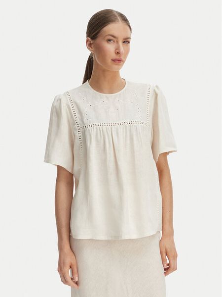Weekend Max Mara Bluzka Bacino 2615941082 Écru Relaxed Fit. Białe bluzki Weekend Max Mara, s, bez wzorów, ze lnu, bez kołnierzyka, bez ramiączek. Za 498.99 zł.