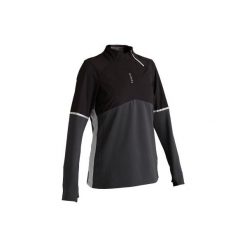 Bluza do piłki nożnej T500 damska. Czarne bluzy KIPSTA, xl, bez wzorów, z elastanu, bez kaptura. Za 69.99 zł.