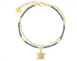 Bransoletka z mosiądzu pozłacana z cyrkoniami - żółw. Bransoletki Artelioni, z cyrkonią, pozłacane. Za 159.00 zł.