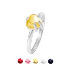 Pierścionek Amour z żółtym kryształem posrebrzany. Żółte pierścionki Lilou, posrebrzane. Za 189.00 zł.