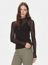 Calvin Klein Jeans Bluzka Sheer J20J222925 Czarny Regular Fit. Czarne bluzki Calvin Klein Jeans, m, bez wzorów, z jeansu, bez kołnierzyka, bez ramiączek. Za 469.99 zł.