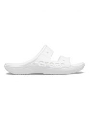 Crocs Klapki "Baya" w kolorze białym rozmiar: 38/39. Białe klapki Crocs, bez wzorów, z otwartym noskiem, bez obcasa. Za 96.14 zł.