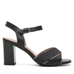 Sandały Lasocki. Czarne sandały Lasocki, bez wzorów, bez obcasa, na słupku, bez zapięcia. Za 249.99 zł.