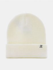 Czapka beanie z naszywką - kremowy. Białe czapki Sinsay, z aplikacjami. Za 9.99 zł.