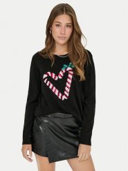 ONLY Sweter Xmas Shine 15355004 Czarny Regular Fit. Czarne swetry Only, xl, bez wzorów, z syntetyku, bez ramiączek. Za 129.99 zł.