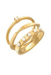 Elli Damski zestaw do łączenia 3 częściowy klasyczny szklane koraliki w srebrze próby 925 Sterling Silver Pierścionki 1 ct. Szare pierścionki Elli, z perłą, srebrne. Za 223.99 zł.