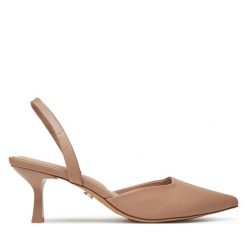 Sandały Aldo. Brązowe sandały Aldo, bez wzorów, bez obcasa, na szpilce, bez zapięcia. Za 299.99 zł.
