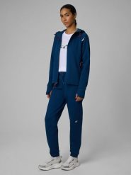 4F Spodnie dresowe joggery damskie - turkusowe XXL. Niebieskie spodnie dresowe 4f, uniwersalny, bez wzorów, z dresówki. Za 159.99 zł.