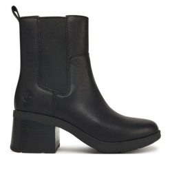 Botki Timberland. Czarne botki Timberland, bez wzorów, bez obcasa, na słupku, bez zapięcia. Za 779.99 zł.