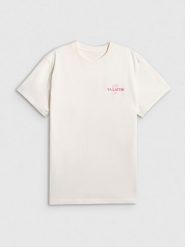 4F T-shirt loose z nadrukiem damski - beżowy L. Brązowe t-shirty 4f, l, bez wzorów, z bawełny, bez kołnierzyka, bez ramiączek. Za 69.99 zł.