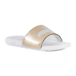 Klapki PUMA Cool Cat 2.0 Metallic Shine. Szare klapki Puma, bez wzorów, z materiału, bez obcasa. Za 94.99 zł.