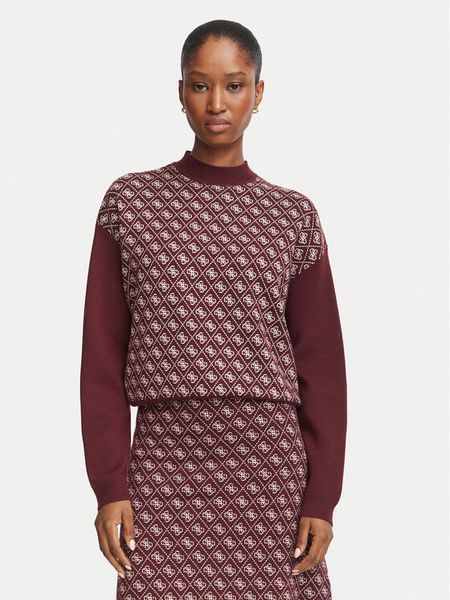 Guess Sweter W5BR23 Z3JD2 Bordowy Regular Fit. Czerwone swetry Guess, s, z aplikacjami, z syntetyku, bez ramiączek. Za 434.99 zł.