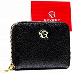 Portfel czarny Rovicky R-PRK-02-F19. Czarne portfele ROVICKY, bez wzorów, ze skóry ekologicznej. Za 48.99 zł.
