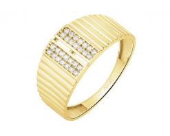Złoty pierścionek z cyrkoniami. Żółte pierścionki Apart, z cyrkonią, złote. Za 2,139.00 zł.